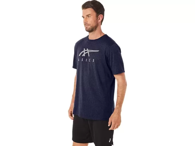 ASICS GESTREIFTES KURZARM-T-SHIRT