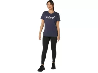 ASICS KURZARM-T-SHIRT MIT BLUMENSLOGAN FÜR DAMEN