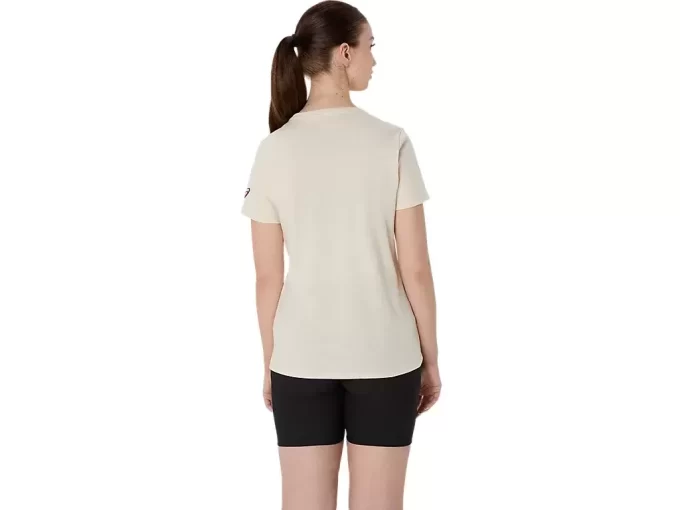 ASICS KURZARM-T-SHIRT MIT BLUMENSLOGAN FÜR DAMEN ASICS KURZARM-T-SHIRT MIT BLUMENSLOGAN FÜR DAMEN