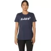ASICS KURZARM-T-SHIRT MIT BLUMENSLOGAN FÜR DAMEN ASICS KURZARM-T-SHIRT MIT BLUMENSLOGAN FÜR DAMEN