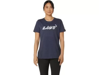 ASICS KURZARM-T-SHIRT MIT BLUMENSLOGAN FÜR DAMEN