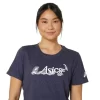 ASICS KURZARM-T-SHIRT MIT BLUMENSLOGAN FÜR DAMEN ASICS KURZARM-T-SHIRT MIT BLUMENSLOGAN FÜR DAMEN