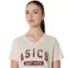 DAMEN-KURZARM-T-SHIRT MIT V-AUSSCHNITT „EST 1977“ DAMEN-KURZARM-T-SHIRT MIT V-AUSSCHNITT „EST 1977“