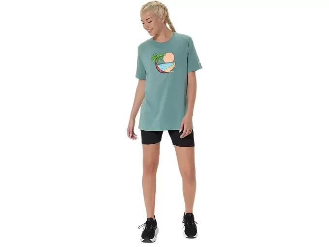 UNISEX ASICS PALM IN THE SUN KURZARM-T-SHIRT UNISEX ASICS PALM IN THE SUN KURZARM-T-SHIRT