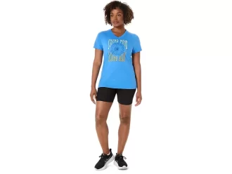 V-Ausschnitt mit Sonnenblumen-Slogan für Damen